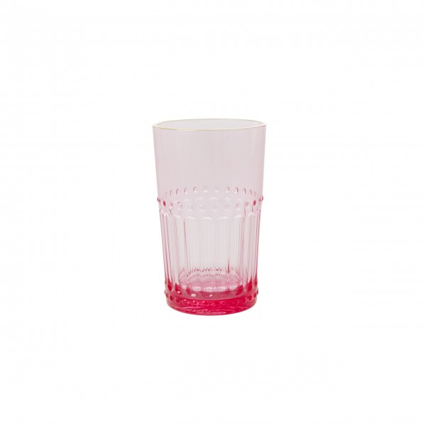rice Wasserglas mit Goldrand "Acrylic" - Groß (Pink)