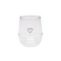 Doppelwandiges Glas "Herz" - 220 ml (Transparent) von Eulenschnitt