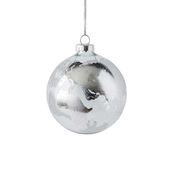 Weihnachtsanhänger "Weltkugel" (Transparent/Silber) von Gift Company