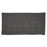 Kissenhülle "Zuhausesein" mit Spruch - 60x30cm (Grau/Weiß/Gold) von räder Design