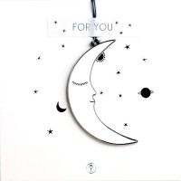 Ornament "Mond" - 1,5x6 cm (Silber) von räder Design