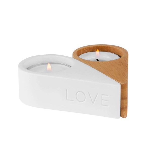 Herzlicht "Love & Peace" - 10,5x10,5x3 cm (Weiß, Natur) von räder Design