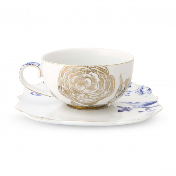 Pip Studio Tee-Tasse mit Untersetzer "Royal" (Weiß)