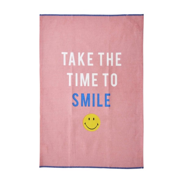 rice Geschirrtuch "Smiley" - 50x70 cm (Pink)