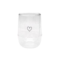 Doppelwandiges Glas "Herz" - 340 ml (Transparent) von Eulenschnitt