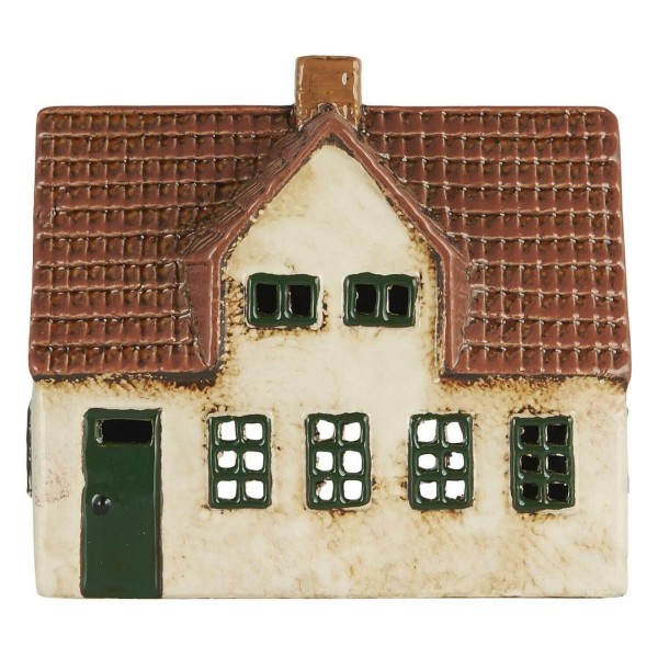 Ib Laursen Teelichthaus "My Home Town - grüne Fenster" - 15cm