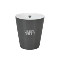 Krasilnikoff Happy Mug "Happy" (Dunkelgrau)