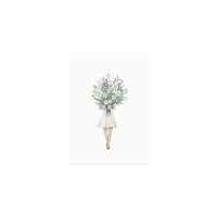Aquarellkarte "Flower Girl" (Weiß) von Eulenschnitt