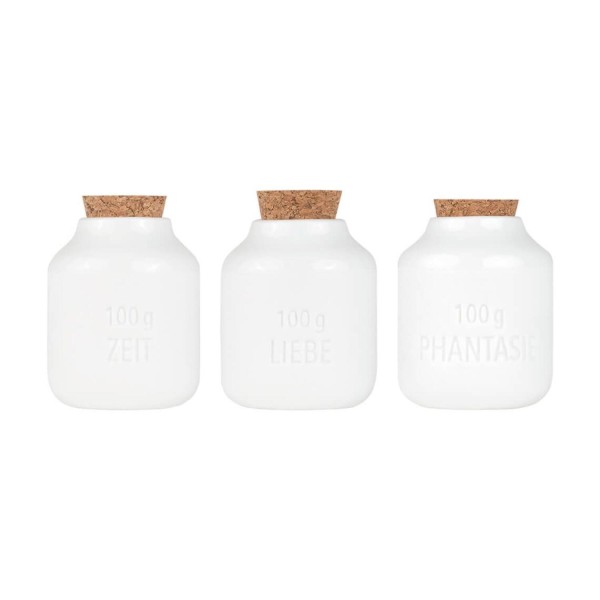Gewürzflaschen-Set "Liebe"- 5,1x7 cm (Weiß) von räder Design