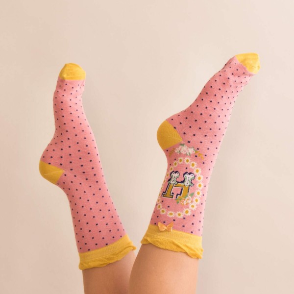 Powder Damen Socken "A-Z" - Buchstabe H