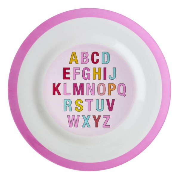 rice Melamin Essteller "Alphabet" (Pink)