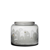 Vase "XMAS - Wintervase Häuser" - 15cm (Grau) von räder Design