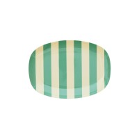 rice Melamin Platte rechteckig "Stripes" - Klein (Grün)