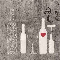 Servietten "DINING - Vino Flasche & Glas" von räder Design