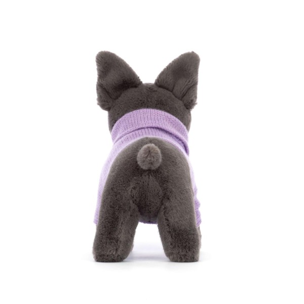 Jellycat Kuscheltier Französische Bulldogge "Sweater" (Grau, Lila)