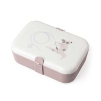 Lunchbox mit Silikonband "Teeny Toes" - 19x13x7 cm (Pink) von sebra