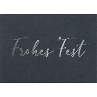 Weihnachtswunschkarte "Frohes Fest" - 11,8x16,6 cm (Schwarz/Silber) von räder Design