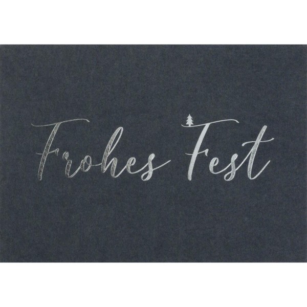 Weihnachtswunschkarte "Frohes Fest" - 11,8x16,6 cm (Schwarz/Silber) von räder Design