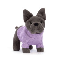 Jellycat Kuscheltier Französische Bulldogge "Sweater" (Grau, Lila)