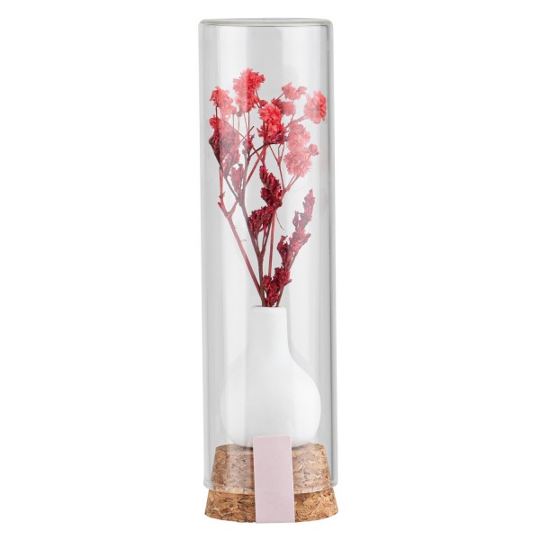 Trockenblume mit Vase im Glas "GIVING - Blumengruß" (Rot) von räder Design