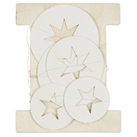 Ib Laursen Girlande mit 9 Sternen (Weiß)