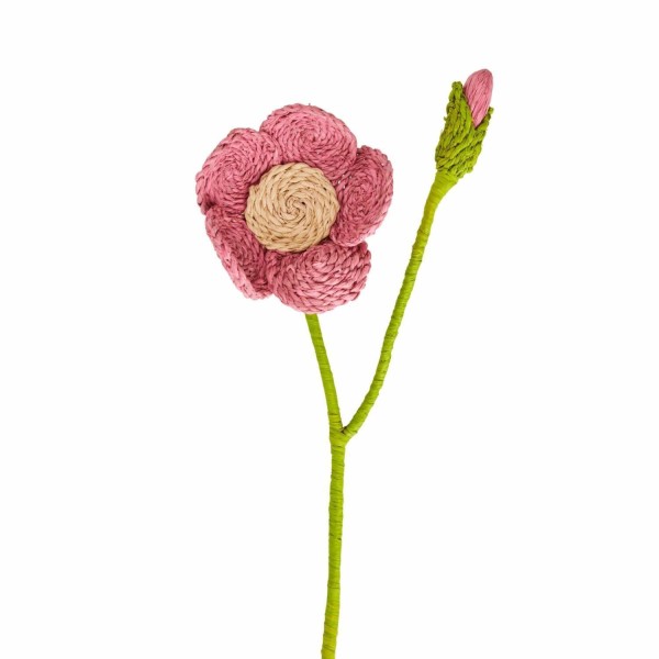rice Deko-Blume aus Raffia - 10cm (Altrosa)