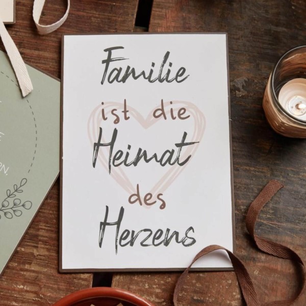 Ib Laursen Metallschild "Familie ist die Heimat des Herzens" - 14x20 cm (Weiß)