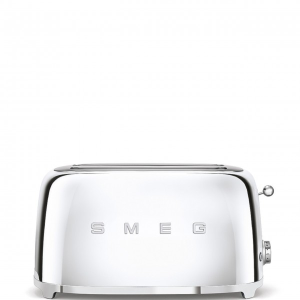 smeg Set aus 2-Schlitz-Toaster lang und Wasserkocher variable Temperatur (Chrom)