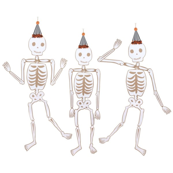 Halloween-Hängefiguren "Skelett" - 3er-Set von Meri Meri
