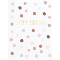 Minikarte "Happy Birthday" - 6x8 cm (Gold/Weiß/Pink) von räder Design