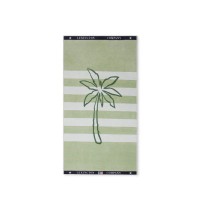Strandtuch aus Baumwollvelours "Graphic" - 100x180cm (Grün/Weiß) von Lexington