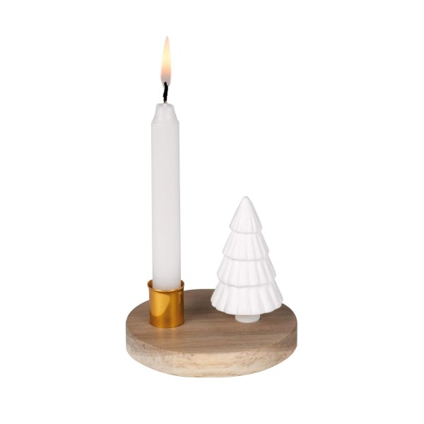 Kerzenhalter "Lichtgeschichte - Tanne" - 7cm (Natur/Weiß) von räder Design