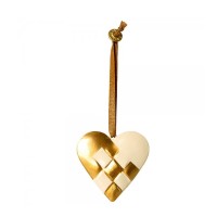 Maileg Metallornament "Braided Heart" - 6,5x6 cm (Gold)