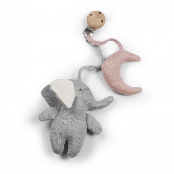 Kinderwagen-Spielzeug "Elefant" (Rose) von SAGA Copenhagen