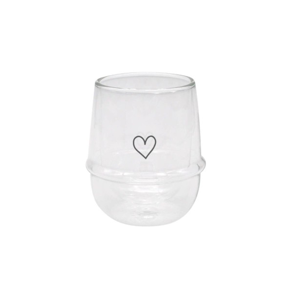 Doppelwandiges Glas "Herz" - 220 ml (Transparent) von Eulenschnitt