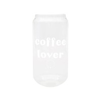 Trinkglas hoch "Coffee Lover" - 500 ml (Transparent) von Eulenschnitt