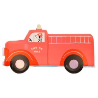 Pappteller "Fire Truck" im 8er-Set - 33x18,1x0,6 cm (Rot) von meri meri