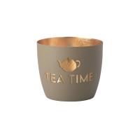 Windlicht "Madras - Tea Time" - M (Beige/Gold) von Gift Company