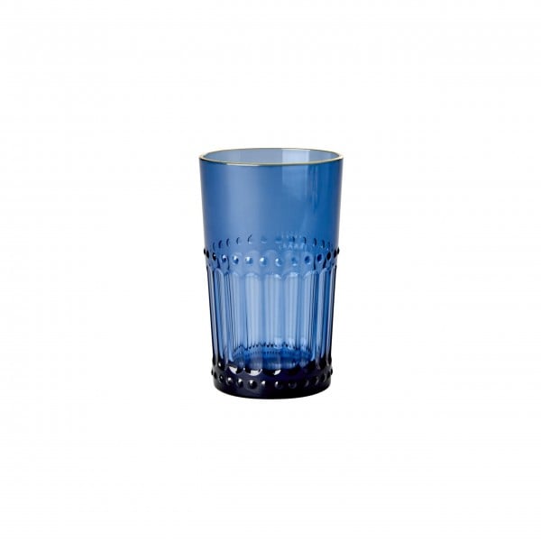 rice Wasserglas mit Goldrand &quot;Acrylic&quot; - Groß (Blau)