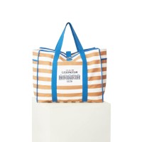 Familien-Strandtasche aus Bio-Baumwolle "Madison" - 53x25x43 cm (Beige/Weiß) von Lexington