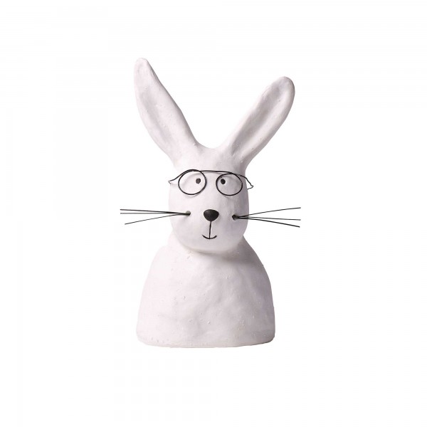 Deko-Hase mit Brille "Nerdy" - M (Weiß) von Gift Company