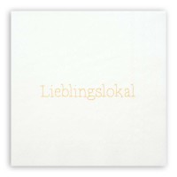 Serviette "DINING -Lieblingslokal" - 33x33cm (Weiß/Gold) von räder Design