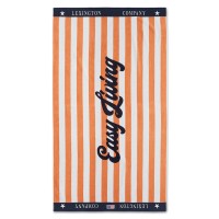 Strandtuch "Graphic" - 100x180cm (Orange/Weiß) von Lexington