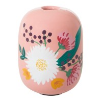 rice Kerzenhalter aus Metall mit Blumenprint - Groß (Apricot/Handbemalt)