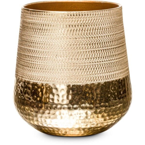 Vase "Hoop-Deluxe" - ø 12 cm (Champagner/Gold) von fleur ami
