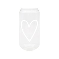 Trinkglas hoch "Herz" - 500 ml (Transparent) von Eulenschnitt
