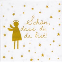 Papierservietten "DINING - Schön dass du da bist" - 33x33 cm (Weiß/Gold) von räder Design