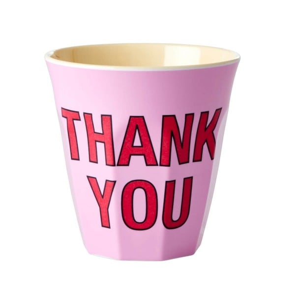 rice Melamin Becher "THANK YOU" - Medium (Pink)