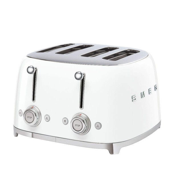 smeg Set aus 4-Schlitz-Toaster und Wasserkocher feste Temperatur (Weiß)