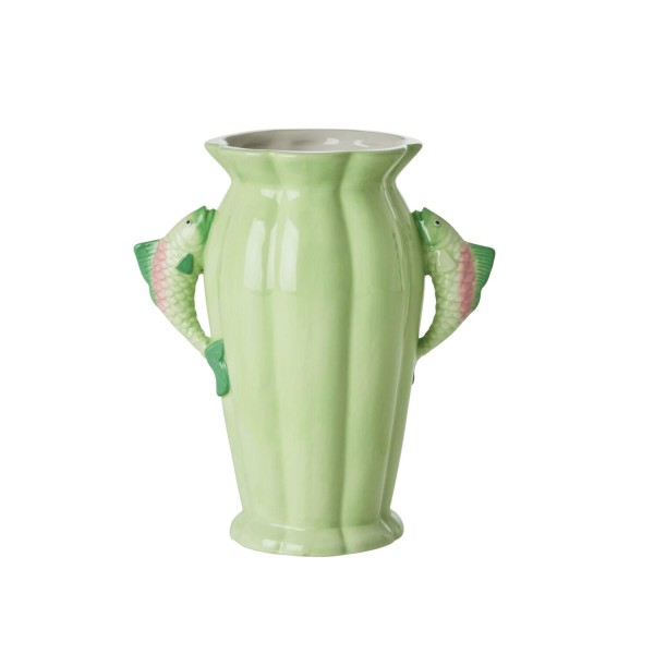 rice Vase aus Keramik "Fish" (Grün)